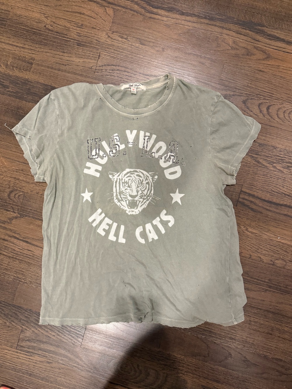 Junk Food Clothing Olive Green 'Hell Cats' Graphic Tee